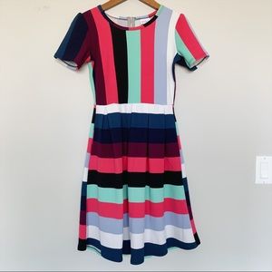 LuLaRoe Amelia Striped Dress XS